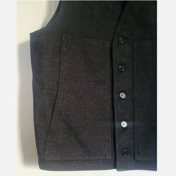 VTG Filson USA Cruiser Vest Mackinaw Wool Men 46 Charcoal Gray Black Style 20 XL - Picture 4 of 13